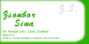zsombor sima business card